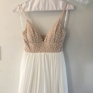 Neutral color formal dress